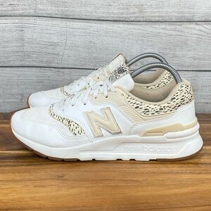 New Balance 997H White Tan Cheetah Print Lifestyle Shoe CW997HPI Womens Size 9.5